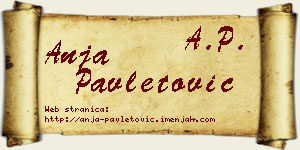 Anja Pavletović vizit kartica